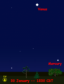 Venus and Mercury Over Southwestern Horizon