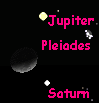 Moon Near Saturn, Jupiter and Aldebaran