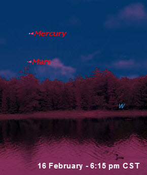 Mercury on 16t February